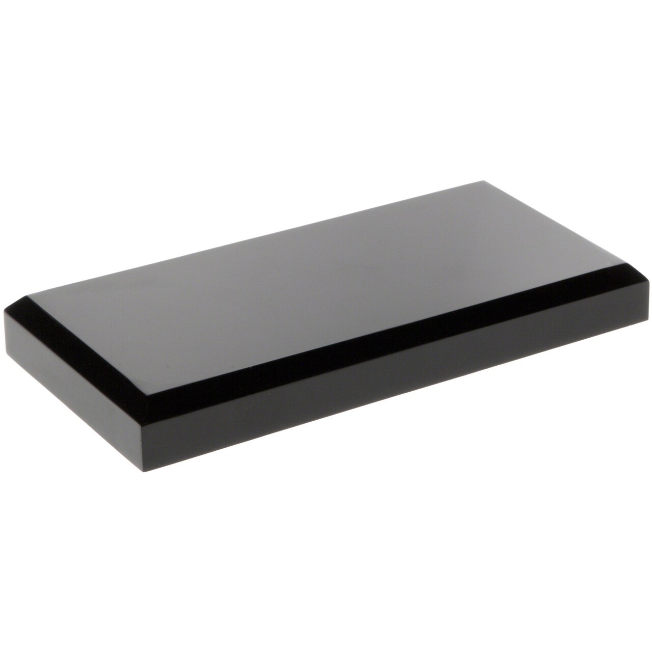 Plymor Black Acrylic Rectangular Beveled Display Base, 6" W x 3" D x 0.75" H